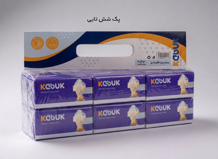 دستمال کاغذی 250 برگ کابوک مدل اقتصادی بسته 6 عددی